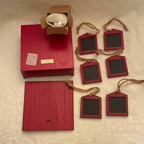 Pottery barn red wood framed - pottery,