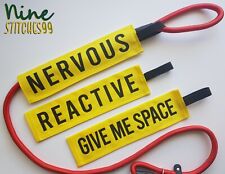 HIGHLY VISIBLE DOG LEAD SLEEVE NERVOUS REACTIVE OR ANY TEXT YELLOW