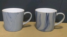 2  Denby Blue Marble Mugs Rare
