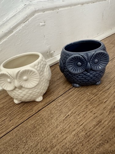 Ceramic owl pots - owl,