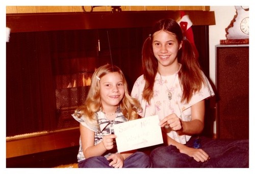 1970s sisters posing - sisters, by