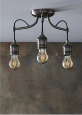 Ceiling Light NEXT Newark 3 light fitting brushed stainless steel