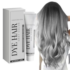 Unisex Light Gray Silver Hair
