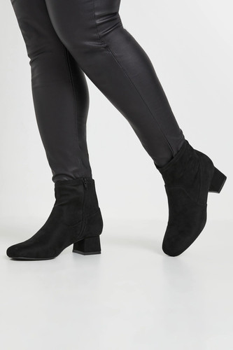 Faux suede block - suede, boots