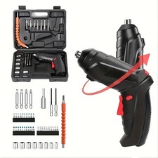 47PCS Electric Screwdriver Rechargeable Kit Cordless Drill Drill Driver Bits Set