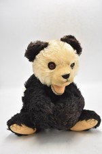 Steiff 1950s German Floppy Panda Mohair Teddy Bear Vintage Collectible 26cm