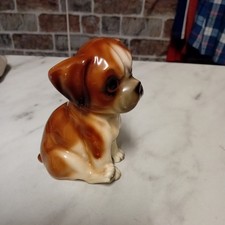 Jaffe Rose Boxer Dog Vintage 5" Ceramic Figurine Ornament Sitting Figure Dogs