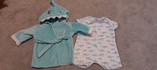 Tiny Treasure Doll Outfit. Shark Clothing With a Shark Dressing Gown