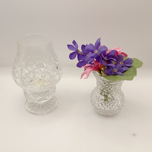 Vintage cut glass hurricane - vintage,