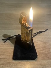 Dunhill Rollagas Lighter Gold & Black Dome Top Serviced With Pouch and adapter