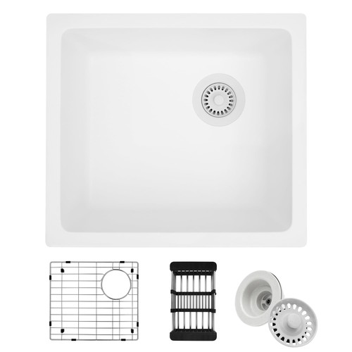 White quartz composite - white,