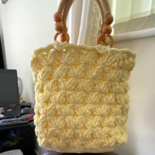 Handmade yellow crochet yarn