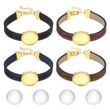 Bracelet Blanks for Jewelry Making 4pcs 18mm Black/Red/Blue/Orange/Gold