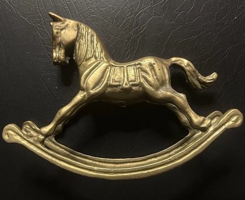 Vintage solid brass rocking - brass,