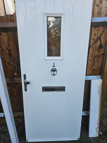 Composite door and frame with - door,