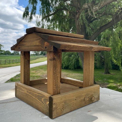 Wooden bird table - table, top