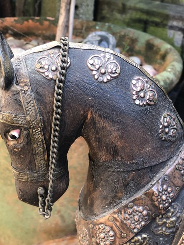 Indian wooden horse - wooden, vintage