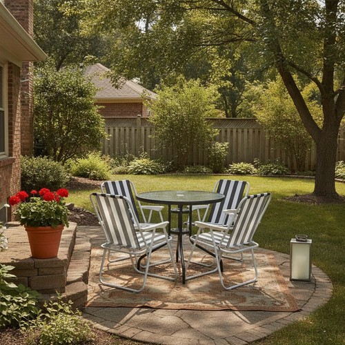Garden table folding chairs - &,