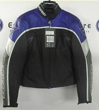 Dainese Ladies SCUD B Black Blue Leather Motorcycle Jacket Size EU 44 UK 12 NEW