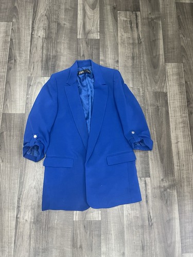 Royal blue zara blazer with - blazer,