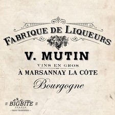 WATER DECAL: Shabby Chic French Liquor Advert (Furniture Print Transfer) #005