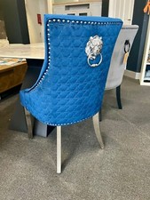 Blue velvet dining chairs - blue,