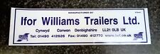 Genuine Ifor Williams Trailer Manufactured By Address Sticker / Decal / Graphic