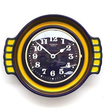 1970s FAT LAVA West German ceramic Vintage Wall Clock Midcentury Retro Kitsch