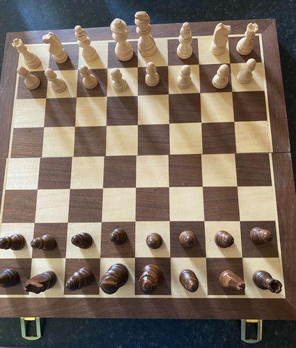 Wooden chess draughts back - chess,