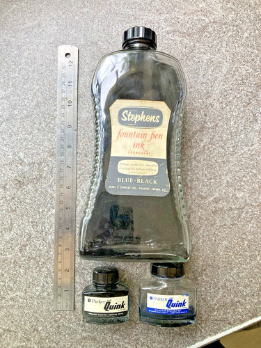 Vintage ink bottles - ink,