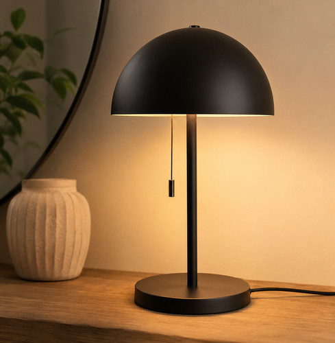 Mushroom table lamp matt - table, black