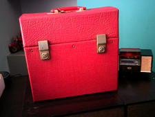 Vintage Record Case Storage Box Carry Handle  12 Inch Vinyl LP Album with 2 keys