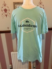 Men’s Quicksilver T-Shirt Size L Pale Green