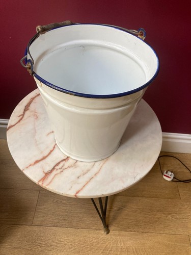 Vintage enamel blue - and, white