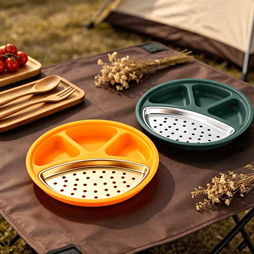 Round compartment serving - 4-compartment,