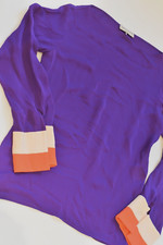 EMILIO PUCCI VINTAGE PURPLE SILK TOP UK6 -  66RN18