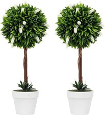 Set of 2 60cm White Lavender