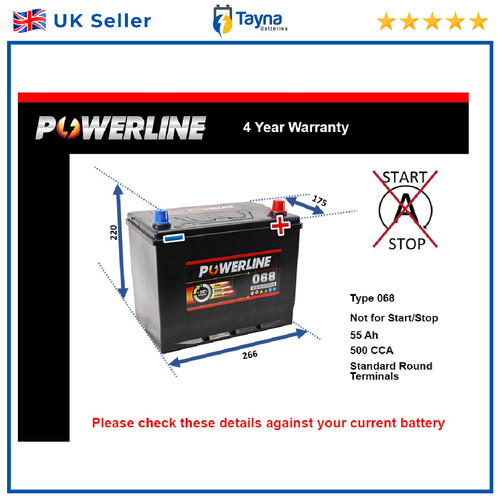 Battery fits mazda 3 - 5, bt50