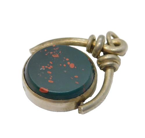 Silver plated bloodstone - silver,