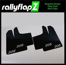 rallyflapZ | Mudflaps & Fixing Kit to fit Peugeot 206 Black 3.2mm PVC *Gloss L-S