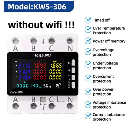 Phase wifi tuya energy meter - 3,