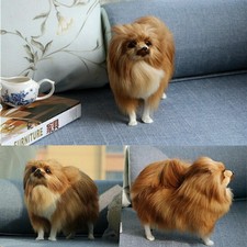 Realistic Plush Pomeranian Dog Lifelike Simulation Dog Puppy Companion Toy Doll@