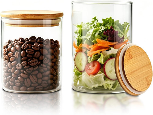 Pcs glass food storage jars - 2,