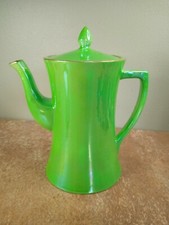 Antique, W&R Early Carlton Ware, Art Deco Coffee Pot, Green Lustre RARE