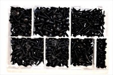 Assorted Box of QTY 700 Black Pozi Self Tapping Screws Flanged Tapper DIY AT71