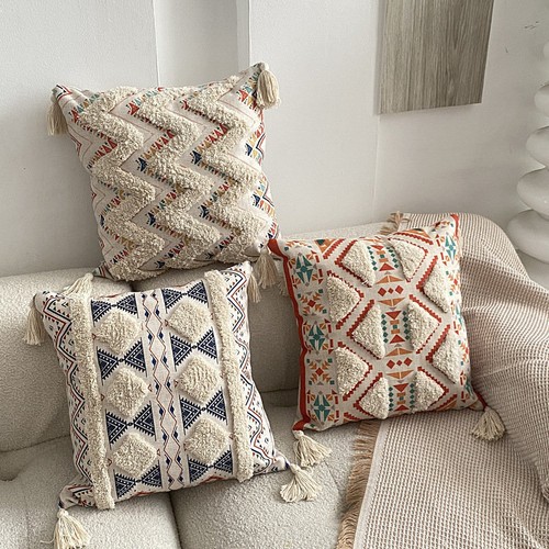 Boho embroidery pillow - embroidery,