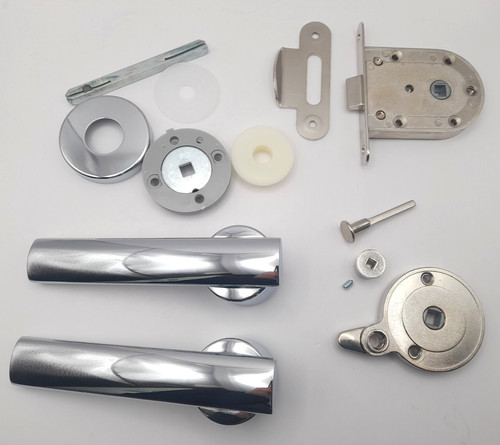 Toilet door handle mechanism - toilet,