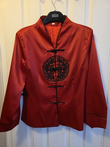 Satin mandarin jacket size - satin,