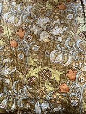 WILLIAM MORRIS ‘GOLDEN LILY’ SANDERSON CURTAINS width 96”each 55” drop. Unlined