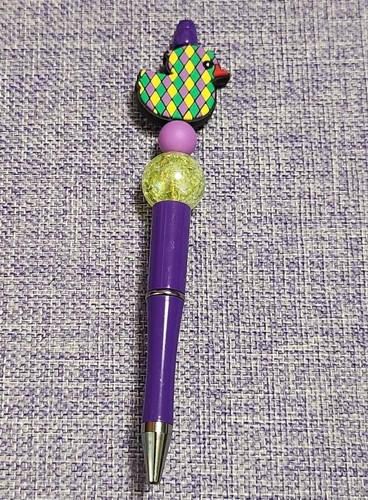 Handmade beaded purple mardi - beaded,
